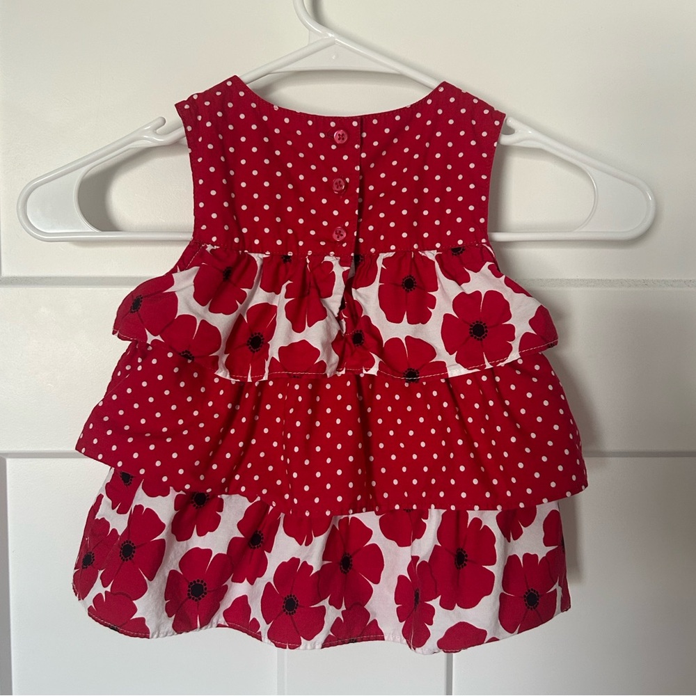 Gymboree Red and White Floral Polka Dot Dress 2T - Picture 2 of 6